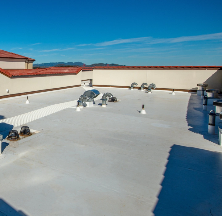 flat roof in a commercial property